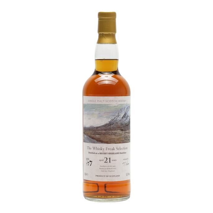 Secret Highland The Whisky Freak Selection 21 Year Old, Hogshead Cask, 2000, Three Rivers Tokyo, 53.7% whisky bottle