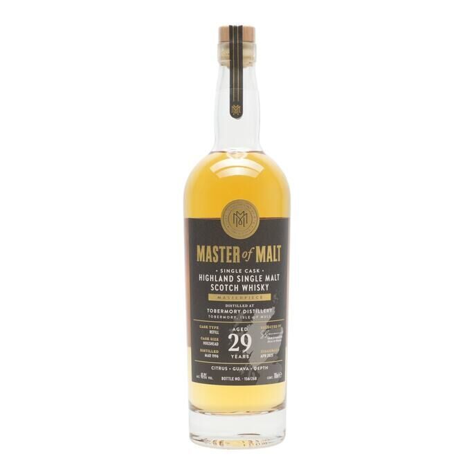 Tobermory Masterpiece 29 Year Old, Hogshead Cask, 1996, Master of Malt, 46.4% whisky bottle