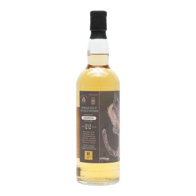 Linkwood 22 Year Old, Hogshead Cask, Cask #10879, 2001, Aqua Vitae, 54.1% whisky bottle