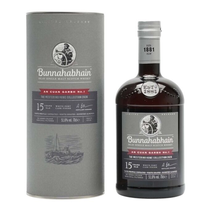 Bunnahabhain An Cuan Garbh No. 1 The Westering Home Collection 15 Year Old, White Port Cask, 2026, 51.6% whisky bottle