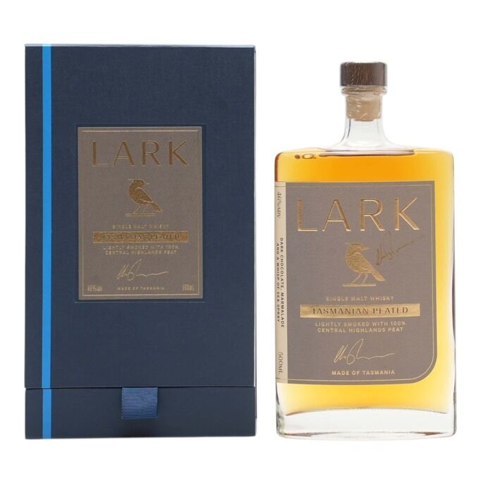 Lark Tasmanian Peated, 46% whisky bottle