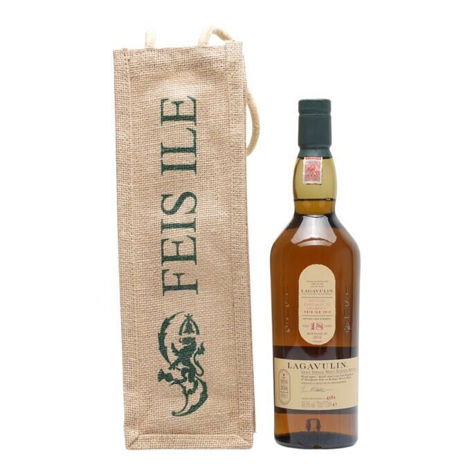 Lagavulin 18 Year Old Natural Cask Strength, European oak ex-sherry butts & refill American oak hogsheads Cask, 2016, 49.5% whisky bottle