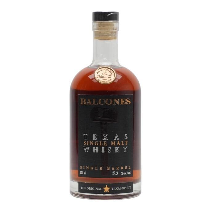Balcones Texas Single Malt 3 Year Old, French Oak Cask, Cask #9647, 2020, 53% whisky bottle