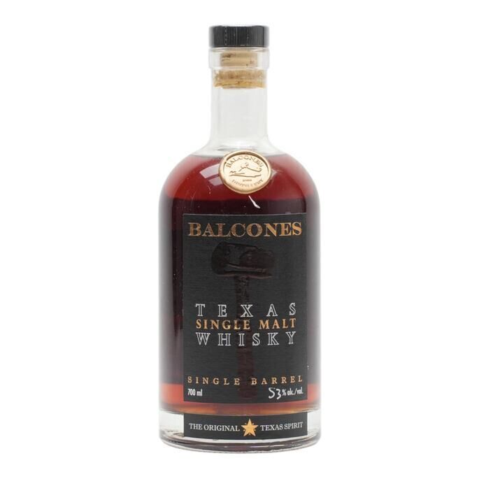 Balcones Texas Single Malt Single Barrel 2 Year Old, European Oak Cask, Cask #17037, 2020, 53% whisky bottle