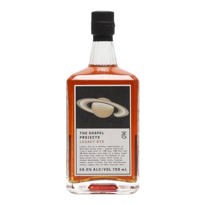 Gospel Projects Legacy Rye 3 Year Old, New American Oak Cask, 2023, 56% whisky bottle