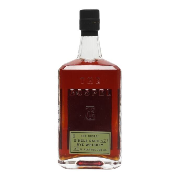 Gospel Single Cask, Cask #127, 59% whisky bottle