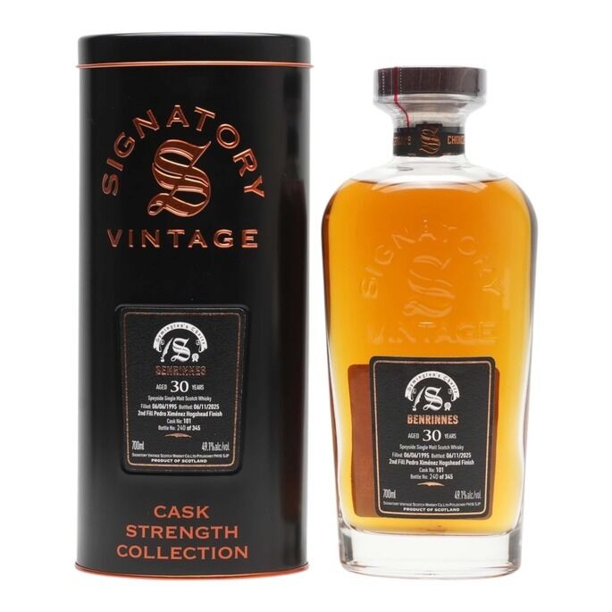 Benrinnes Symington's Choice Cask Strength Collection 30 Year Old, Pedro Ximenez Hogshead Cask, Cask #101, 1995, Signatory Vintage, 49.1% whisky bottle