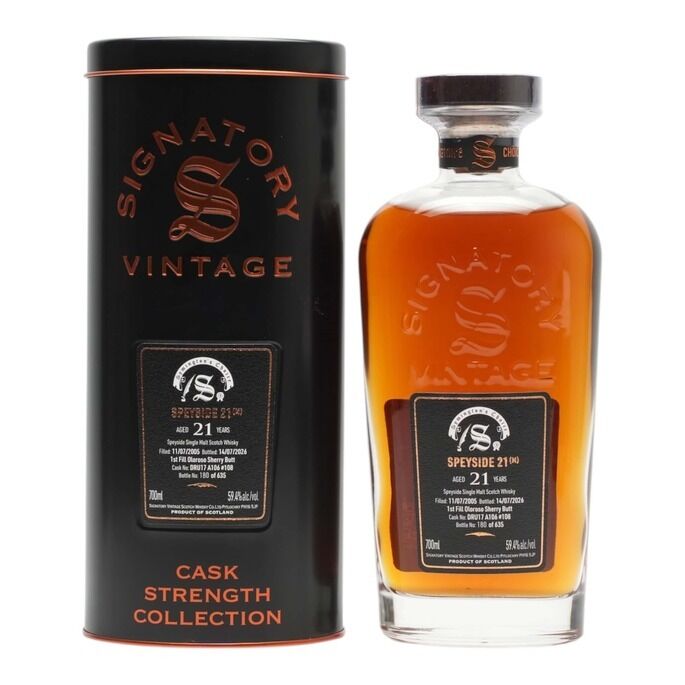 Macallan Speyside (M) Symington's Choice 21 Year Old, Sherry Cask, Cask #DRU17 A106 #108, 2005, Signatory Vintage, 59.4% whisky bottle