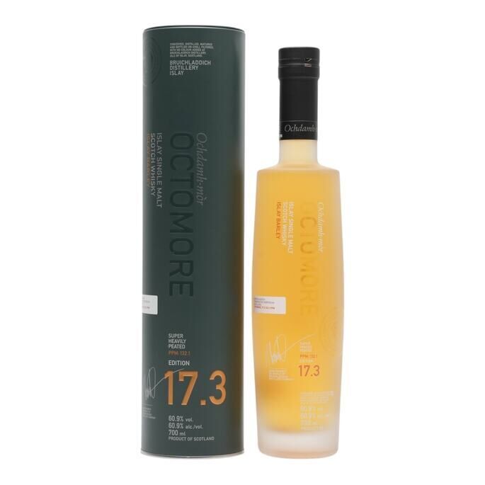 Bruichladdich Octomore 17.3 5 Year Old, Bourbon, Sauternes, Ribera del Duero, Eiswein & Syrah Cask, 2026, 60.9% whisky bottle