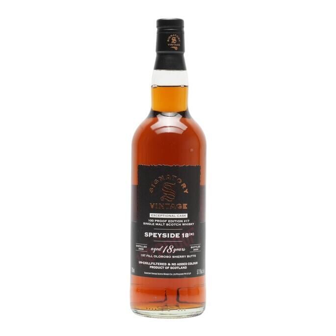 Macallan Speyside (M) Exceptional Cask #18 Year Old, Oloroso Sherry Cask, Edition No. 17, 2008, Signatory Vintage, 57.1% whisky bottle