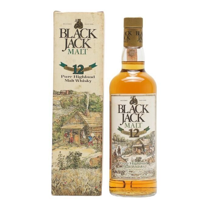 Angus Macdonald Black Jack Pure Highland Malt 12 Year Old, 40% whisky bottle