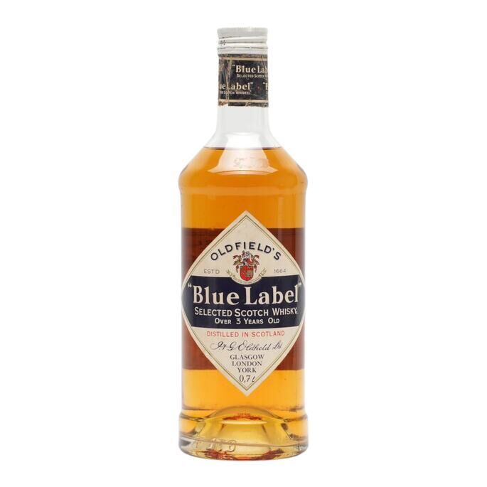 Oldfield's Blue Label 3 Year Old, 43% whisky bottle