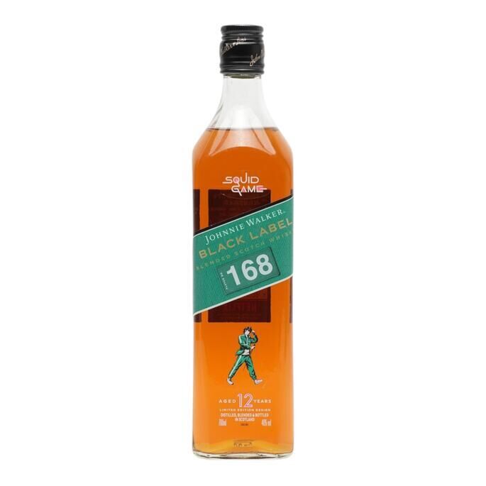 Johnnie Walker Black Label 12 Year Old Squid Game Player 168, 2024, 40% whisky bottle