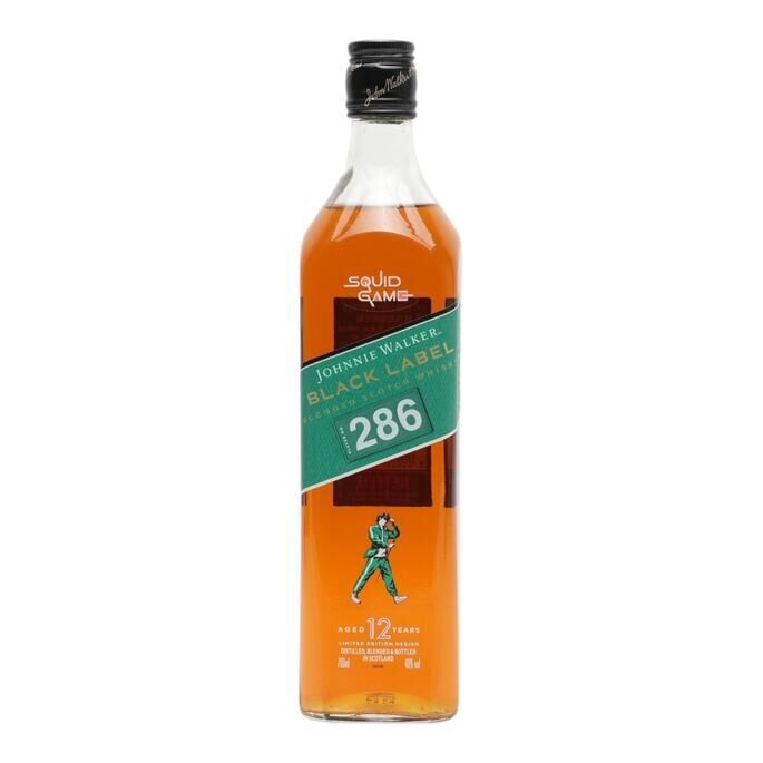 Johnnie Walker Black Label Squid Game Player 286 12 Year Old, 2024, 40% whisky bottle