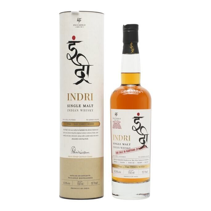 Indri Trini The Three Wood, Bourbon, French Wine & Sherry Cask, 2021, 42.8% whisky bottle