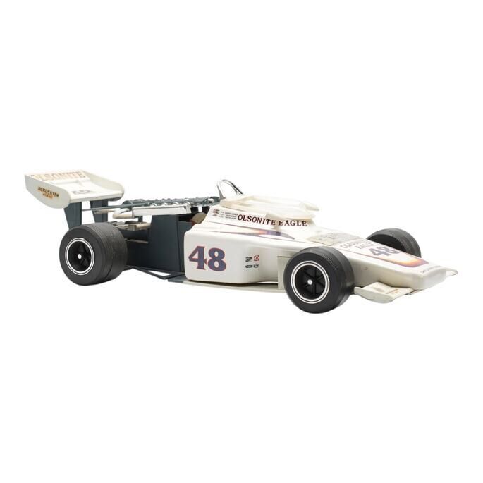 Jim Beam Bobby Unser Gurney Eagle Racing Car Decanter 8 Year Old, Oak Cask, 1975, 40% whisky bottle
