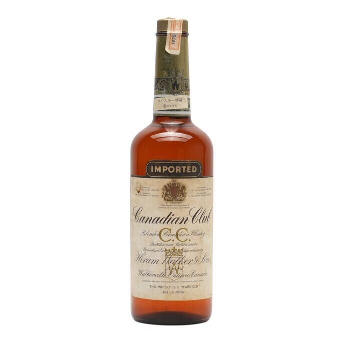 Canadian Club 6 Year Old, 1970, 43% whisky bottle