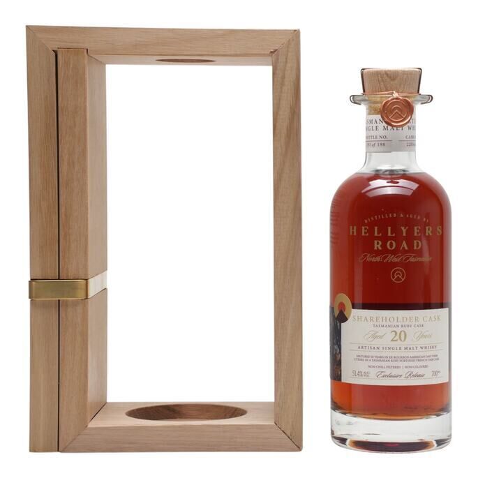 Hellyers Road Shareholder Cask Exclusive Release 20 Year Old, Ruby Cask, 51.4% whisky bottle