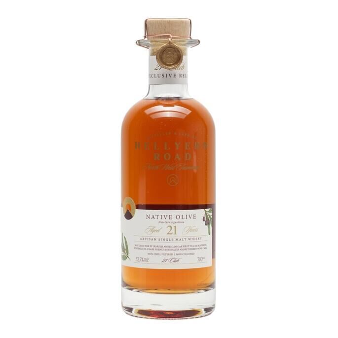 Hellyers Road Native Olive 21 Year Old, Bourbon & Wine Cask, 52.7% whisky bottle