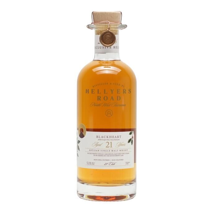 Hellyers Road Blackheart 21 Year Old, Bourbon Cask, Cask #4050.04, 51% whisky bottle