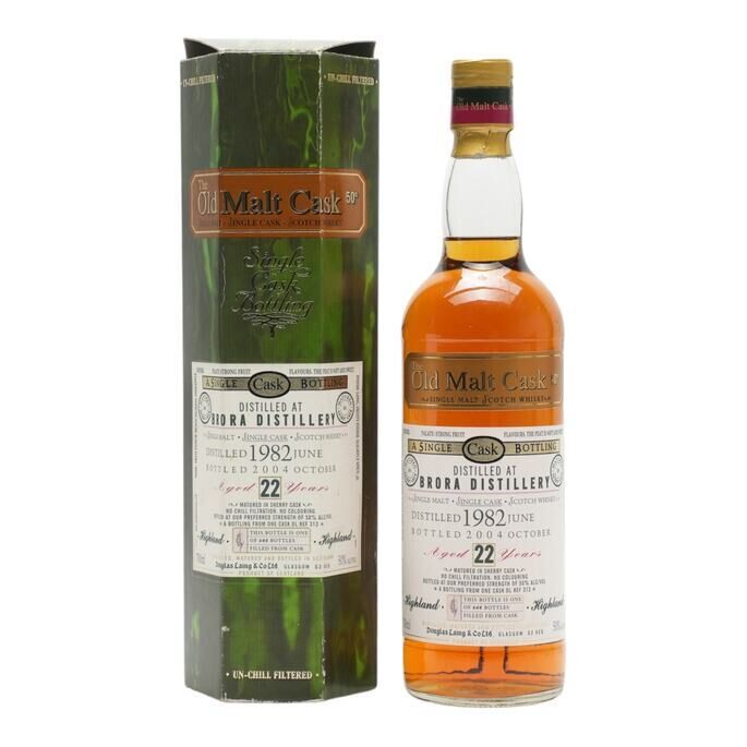 Brora Old Malt Cask #22 Year Old, Sherry Cask, Cask #313, 1982, Douglas Laing, 50% whisky bottle