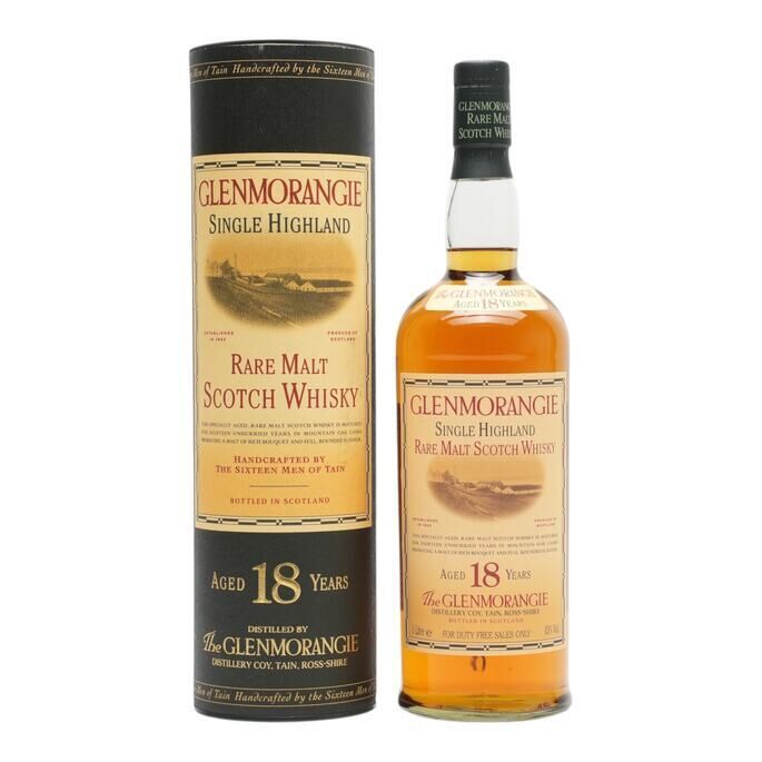 Glenmorangie 18 Year Old 1 Litre, Bourbon & Oloroso Sherry Cask, 2000, 43% whisky bottle