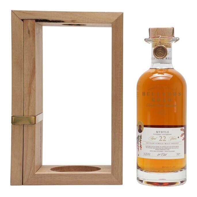 Hellyers Road Myrtle 21 Club Release No. 7 22 Year Old, Bourbon & Pedro Ximénez Cask, 54.2% whisky bottle