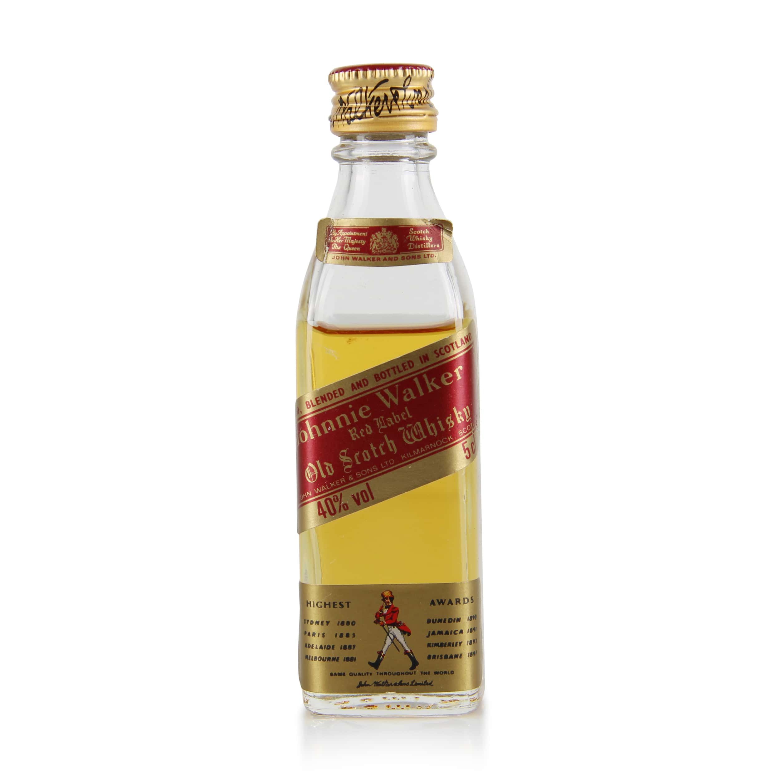 Johnnie Walker Red Label 1980's Miniature (50ml Miniature) Auction ...