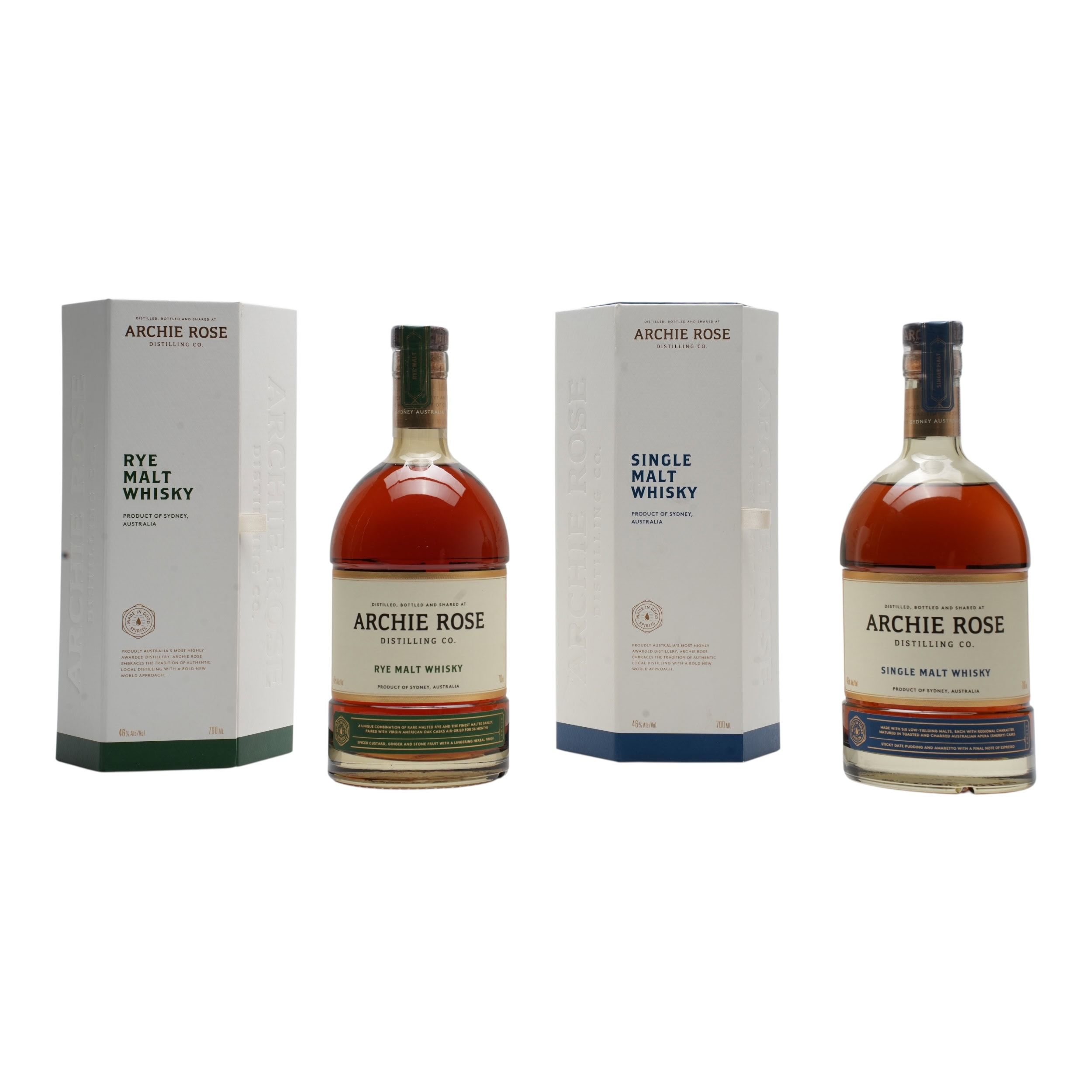 Archie Rose Rye Malt and Single Malt Batch 1 (2x700ml) Auction ...