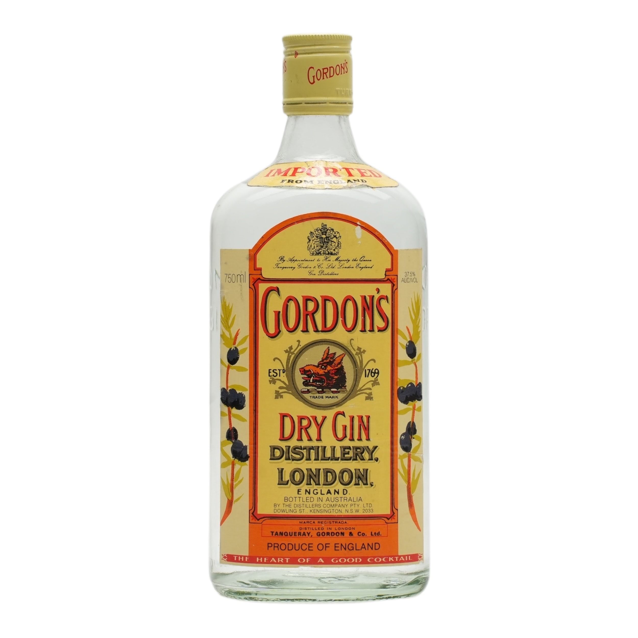 Gordons London Dry Gin (750ml) Auction | Australian Whisky Auctions
