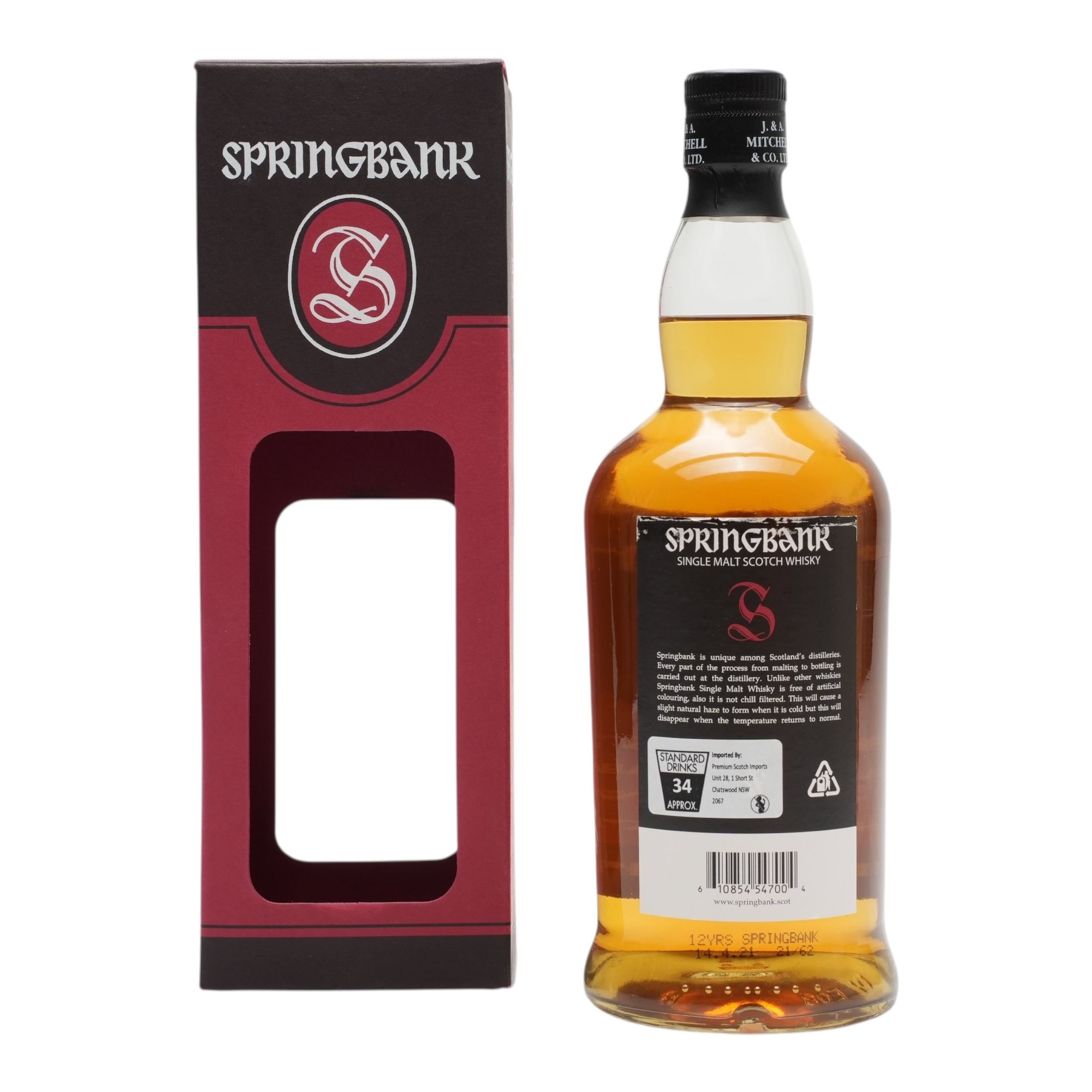 Springbanck Springbank 12 Year Old Cask Strength Batch 22 Auction | Australian ...